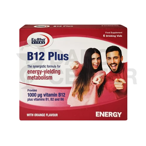 ویال خوراکی ویتامین B12 پلاس یوروویتال بسته 6 عددی