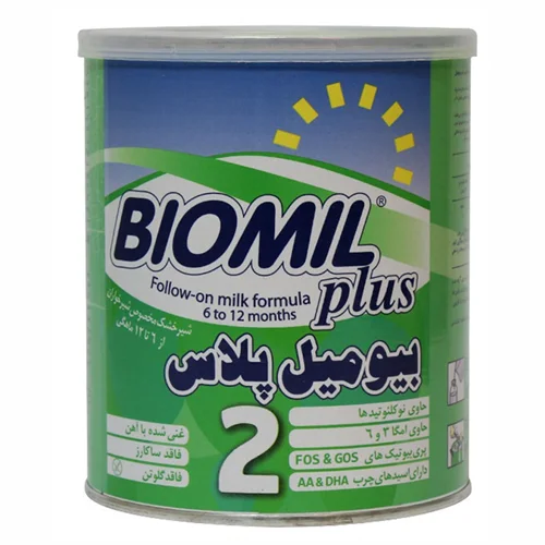 شیر خشک بیومیل پلاس ۲ مناسب ۶ تا ۱۲ ماهگی حجم 400 گرمی